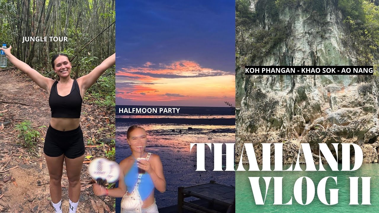 Thailand #2 Sunsets, half moon party, naar de jungle, noodles & naar Ao Nang 🌞🍜