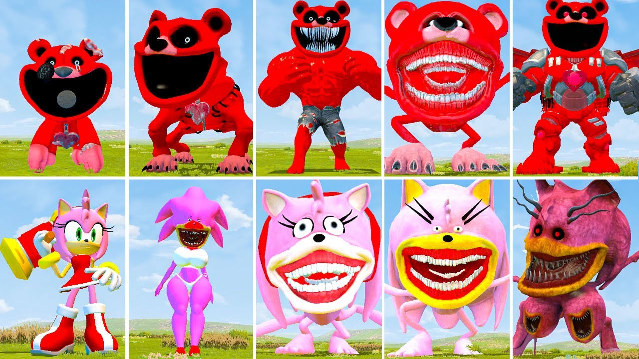 ALL NEW POPPY PLAYTIME VS BEAR TAPES VS ALL NEW FAMILY SONIC PINK VS SHADOW PINK TAPES in GARRYS MOD