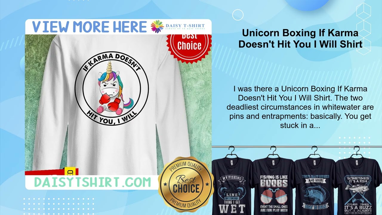 Unicorn Boxing If Karma Doesn't Hit You I Will Shirt