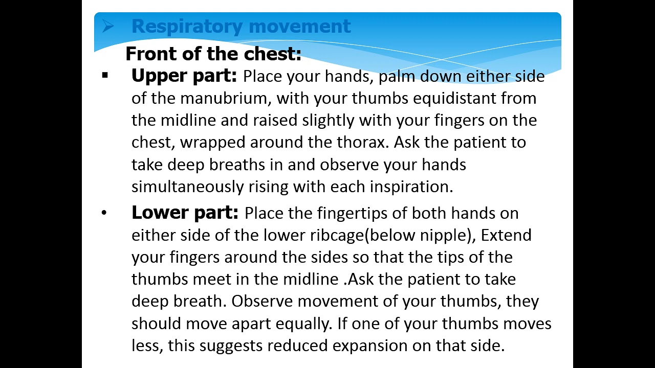 Chest examination Palpation - By/ Dr. Hend Mohammed