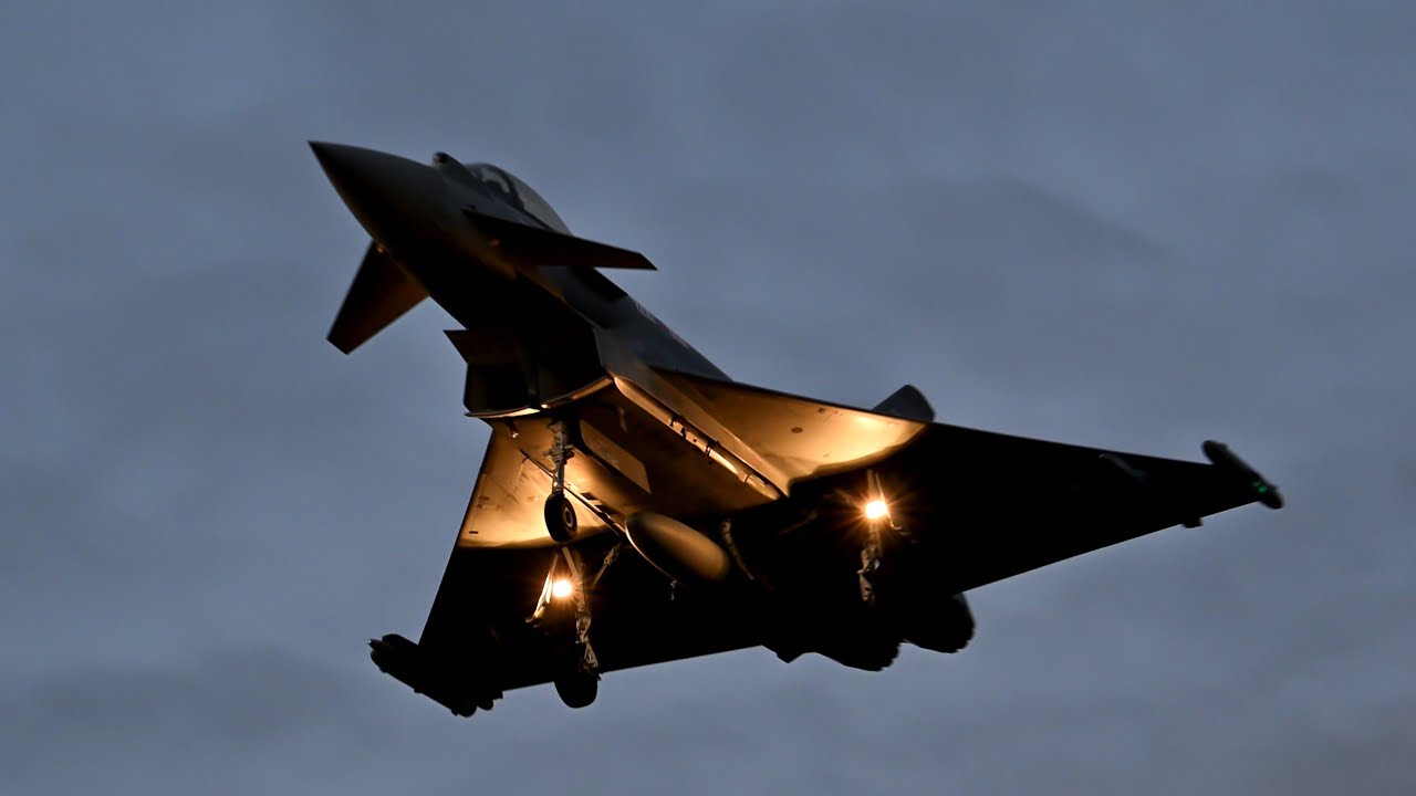 Eurofighter Typhoon at Dusk – Bournemouth Airport Planespotting