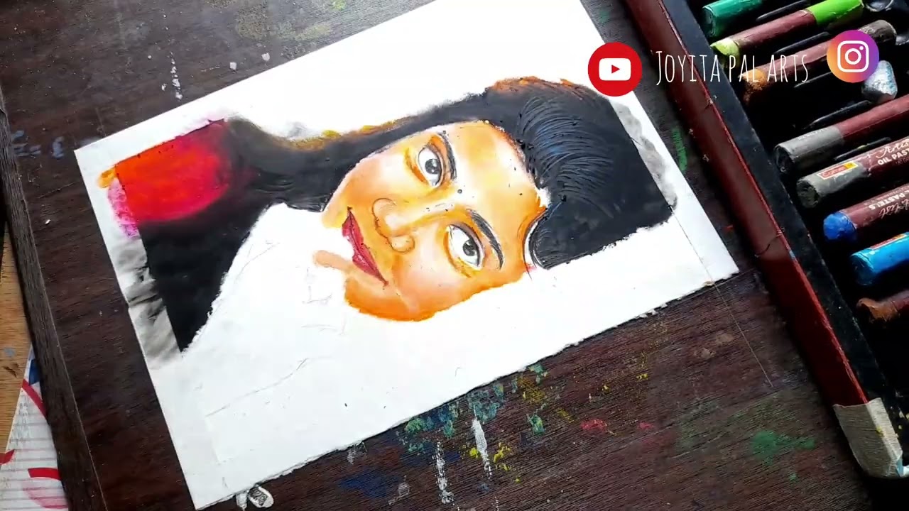 Realistic drawing Sai pallavi😍//Sai pallavi drawing with oil pastel// how to draw sai pallavi face