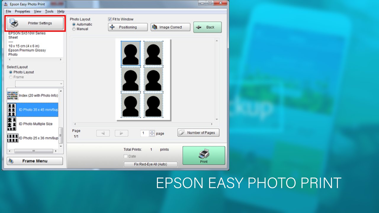 Tumia Epson easy photo print kudesign na kuprint pasport size