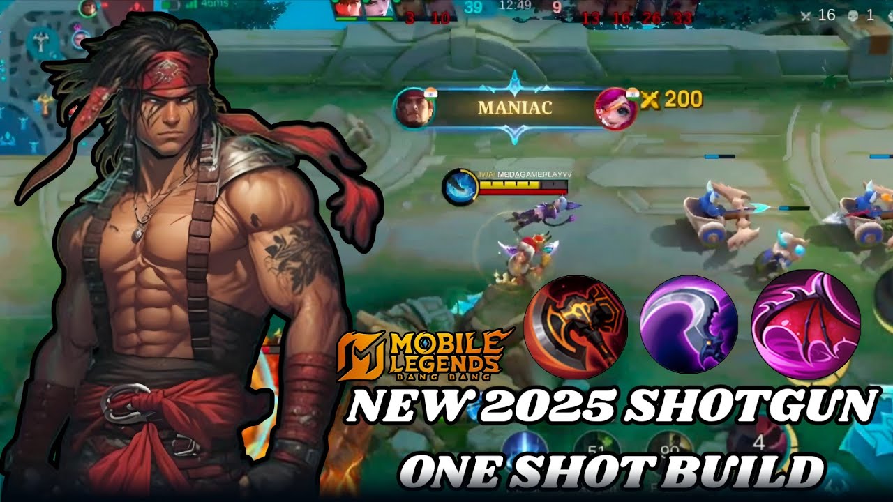 New 2025 Shotgun One Shot Build = Maniac Solo Hyper Carry Lapu Lapu Gameplay 