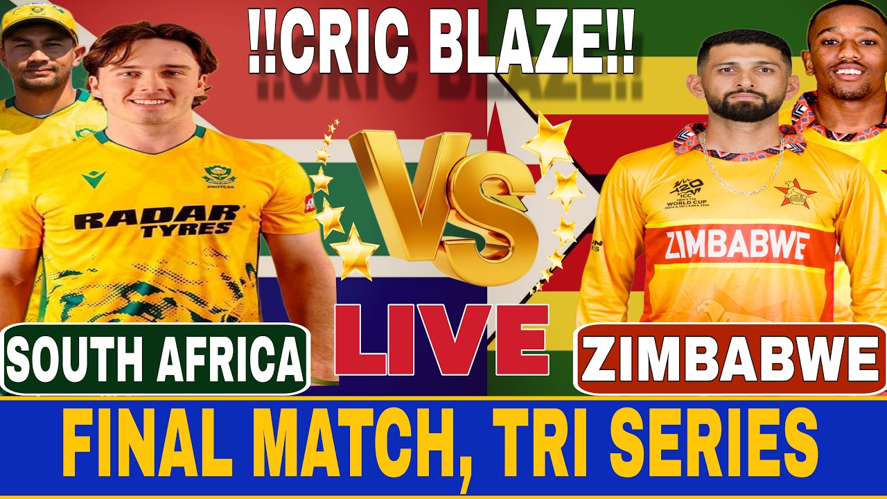 🔴Live: South Africa vs Zimbabwe | Tri-Series Final 2026 | Today Live Cricket Match Score Commentary