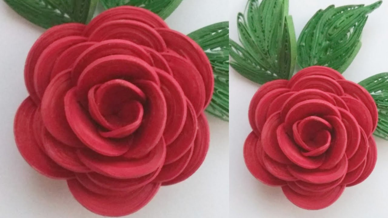 HOW TO MAKE QUILLING FLOWER (ROSE) | DIY PAPER QUILLING || HANDMADE FLOWER