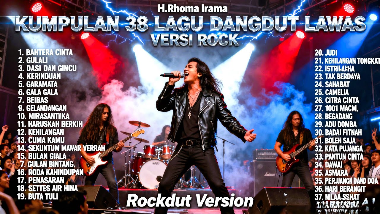 Kumpulan 38 Lagu Dangdut Lawas H. Rhoma Irama Versi Rockdut | Full Album Rock Metal Live Stage