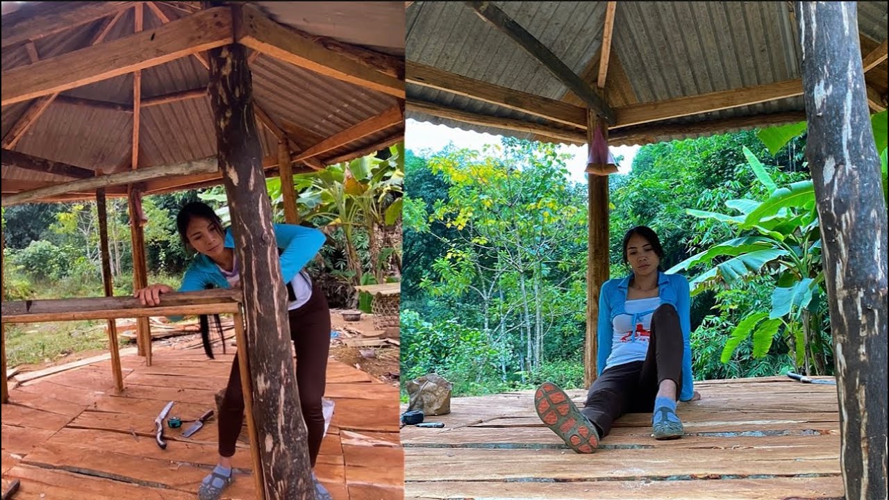The girl installs the wooden floor, no machines, no one helps, and the end...