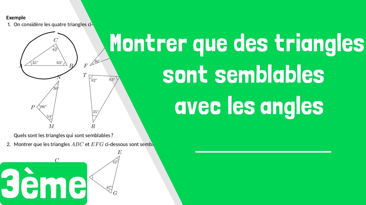 Comment montrer que des triangles sont semblables avec les angles ?