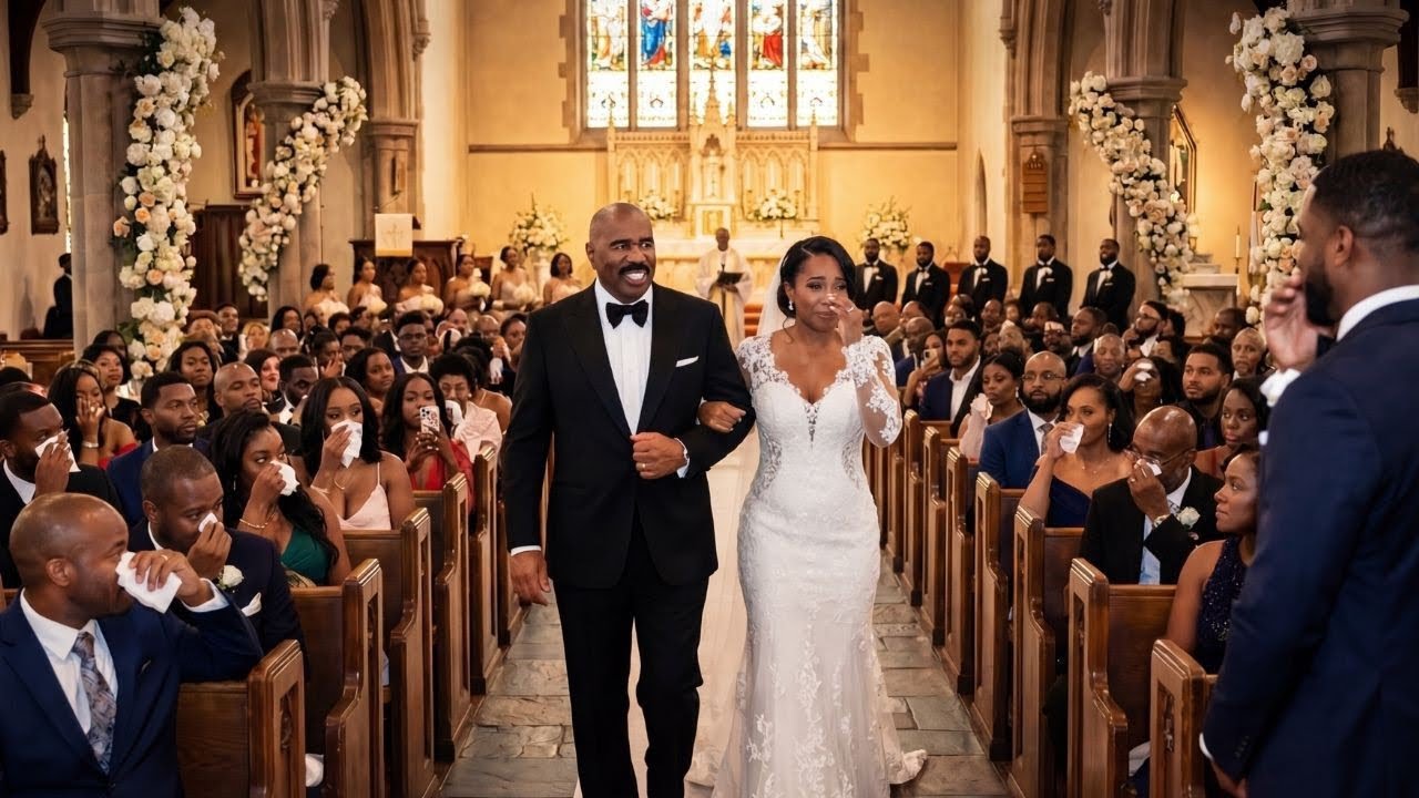 Bride had no one to walk her down the aisle — Steve Harvey's surprise left 300 guests SOBBING