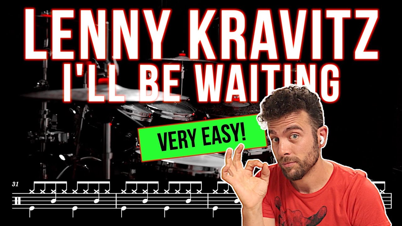 Lenny Kravitz - I'll be waiting - Drum cover (with scrolling drum score)