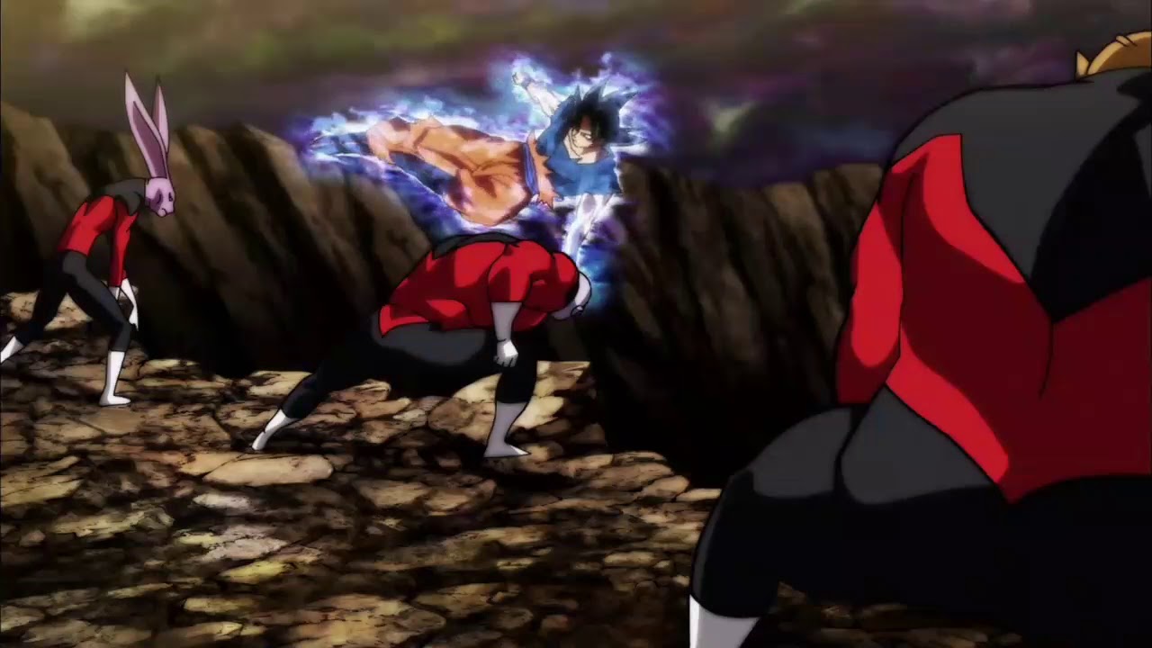 Goku se transforma en *MIGATTE NO GOKUI* por primera vez