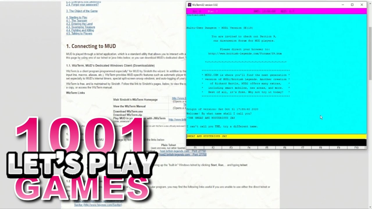 MUD (TELNET) - Давайте сыграем в 1001 игру - Эпизод 562