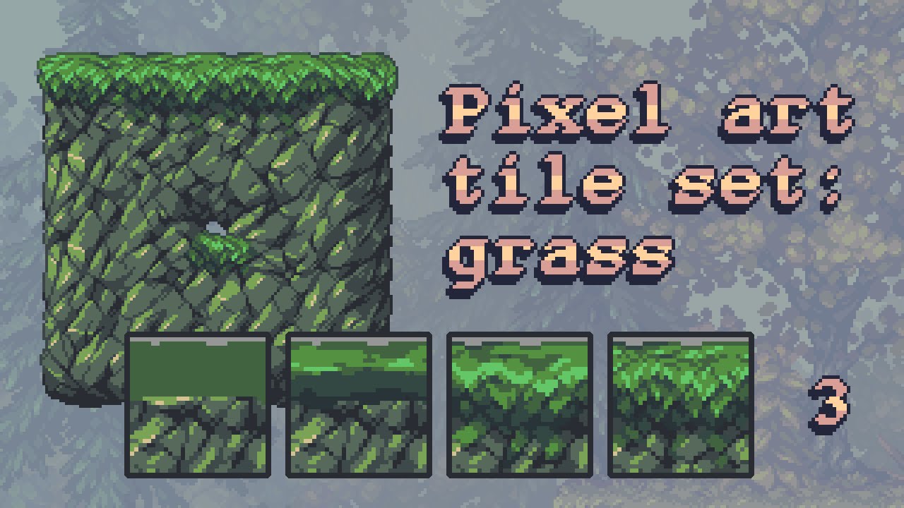 Pixel art tile set workflow part 3: grass tiles