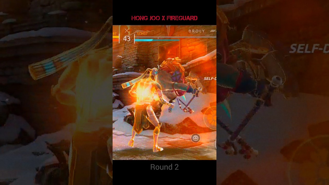 FIREGUARD LEVELLED BY TAKING DOWN HONG JOO WITH A BLOW 💥| SHADOW FIGHT 4 ARENA  ROUND 2 HIGHLIGHTS