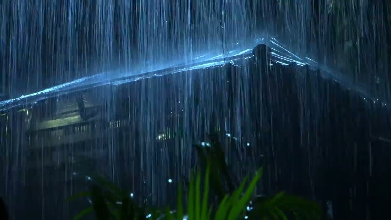 All You Need to Fall Asleep Fast   Torrential Rain on Tin Roof & Powerful Thunder Sounds At Night