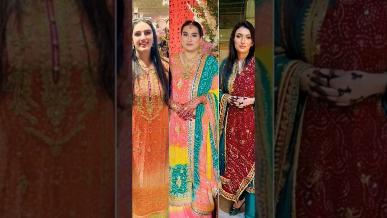 asifa, bakhtawar and bride Ayesha wore chuneri dresses at mehndi event 