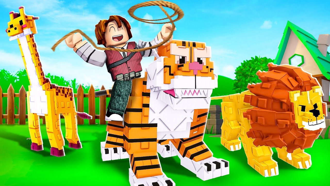 EU DOMESTIQUEI TODOS OS ANIMAIS EM ROBLOX RAISE ANIMALS