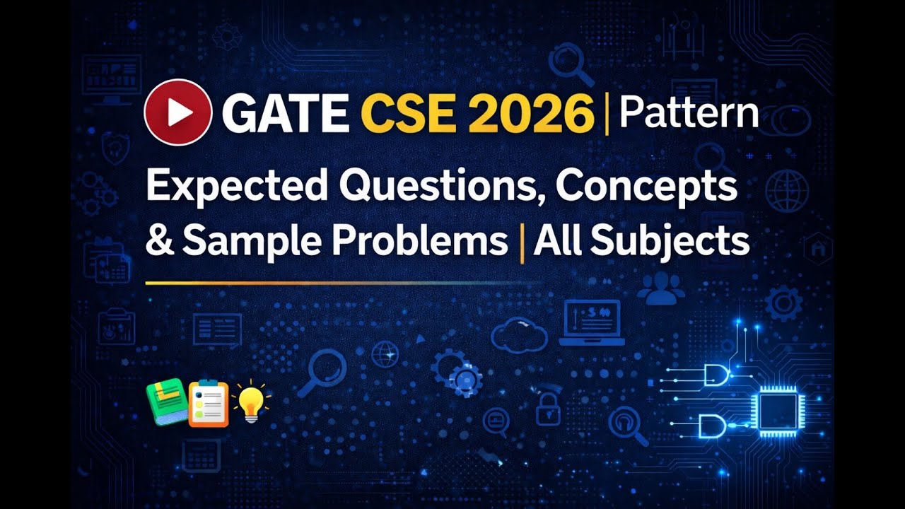 GATE CSE 2026 | Структура | Ожидаемые вопросы, концепции и примеры задач | Все предметы