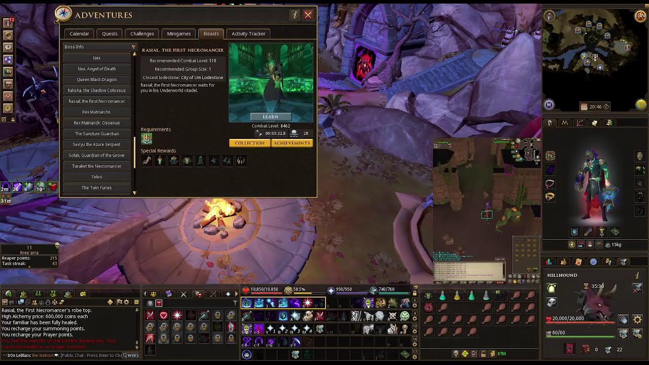 RS3 midgame ironman learning Rasial/trying out curses