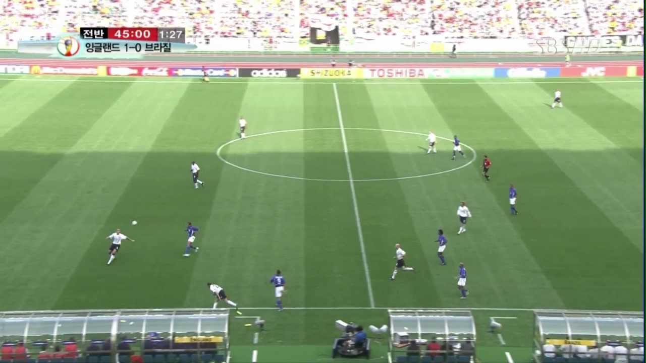 Ronaldinho amazing dribbling and Rivaldo scores Brazil - England WC 2002 Quarterfinal 1080p