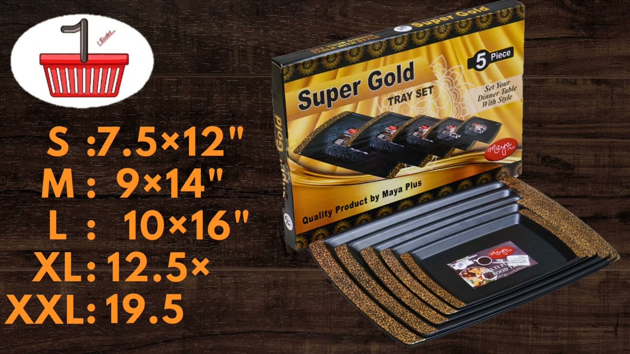 Super Gold Tray, plastic tray for serving, Plastic trays, tray set, gift trays, tray for gift, tray