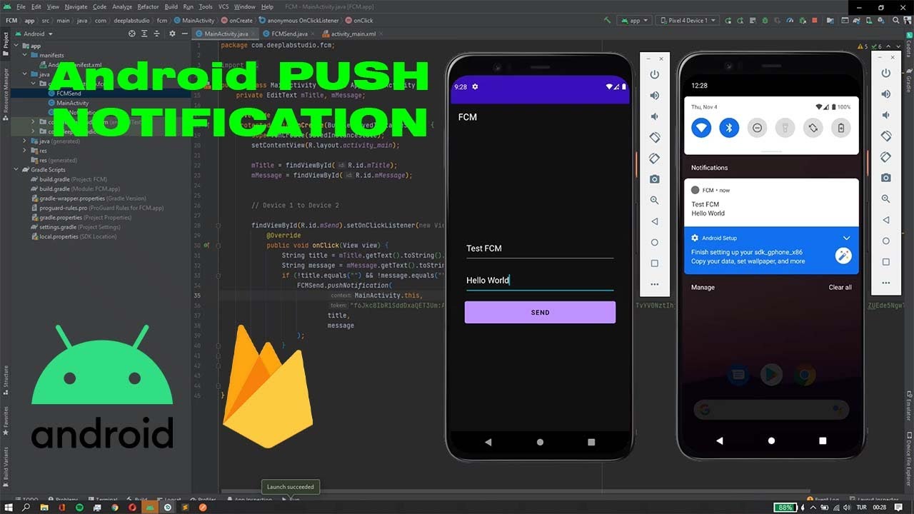 Sending Firebase Push Notifications - Android device to device