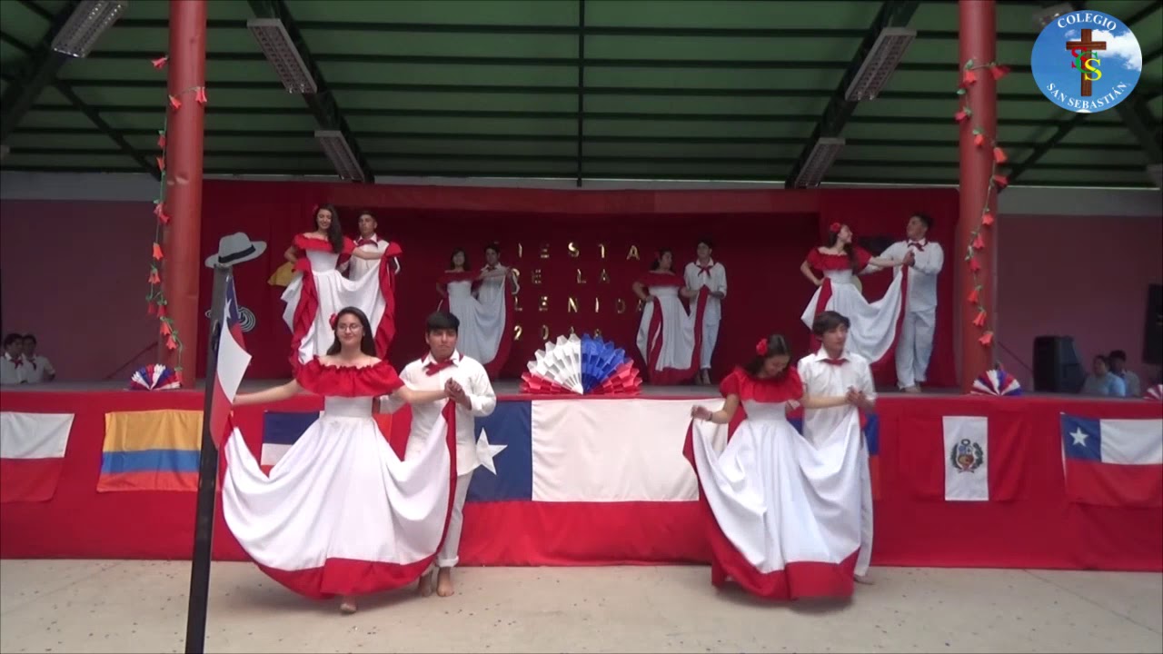 Día de la Chilenidad 2018: II medio A "Colombia" Colegio San Sebastián de Colina