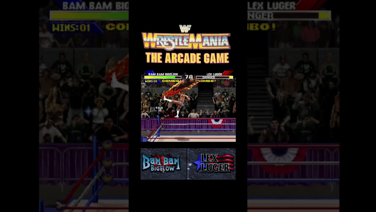 WWF Wrestlemania : The Arcade Game - PS1 - Bam Bam Bigelow vs. Lex Luger.