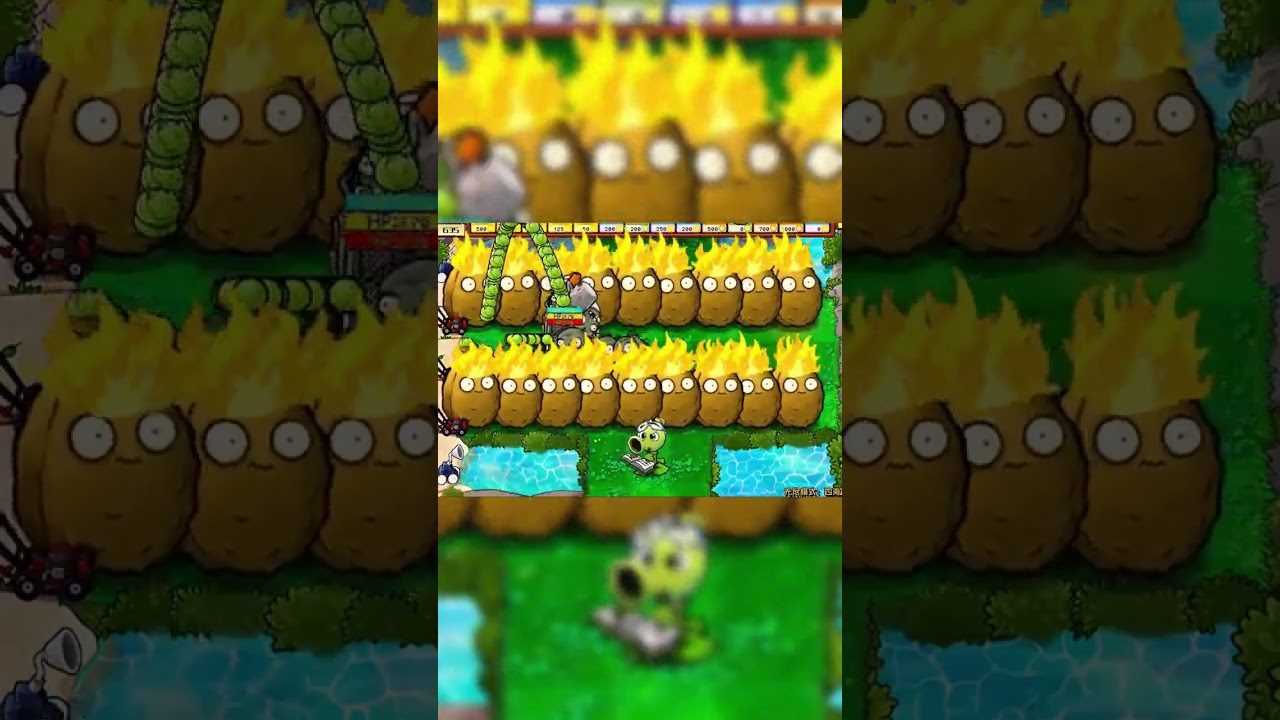 Plant attack speed increased by 1000 times VS120 steel door zombies. #pvz #mobilegame 【PVZ Hybrid】