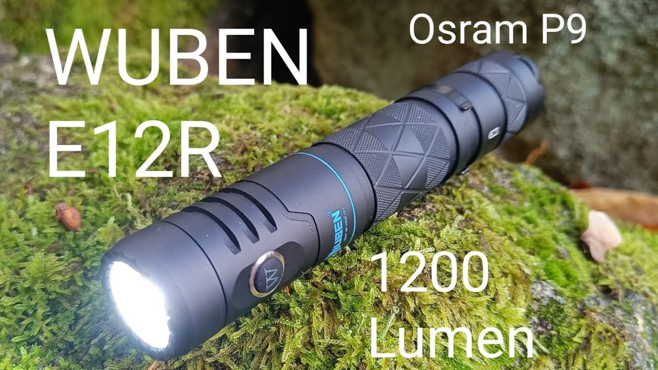 Wuben E12R EDC Led Taschenlampe Osram P9 1200 Lumen Review Flashlight Beamshots keine X0 X1 X2 X3