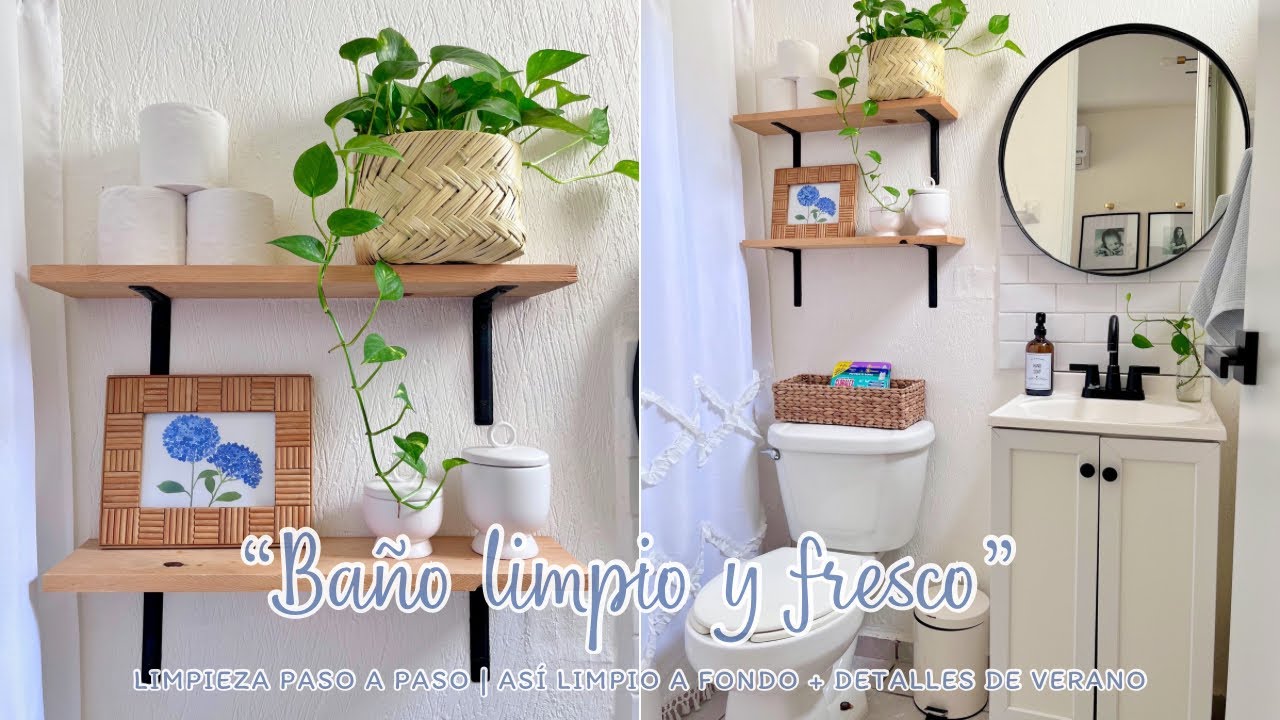 🌿🧻 LIMPIEZA PROFUNDA BAÑO PEQUEÑO | TIPS DE LIMPIEZA + PEQUEÑOS DETALLES DE VERANO 🫧