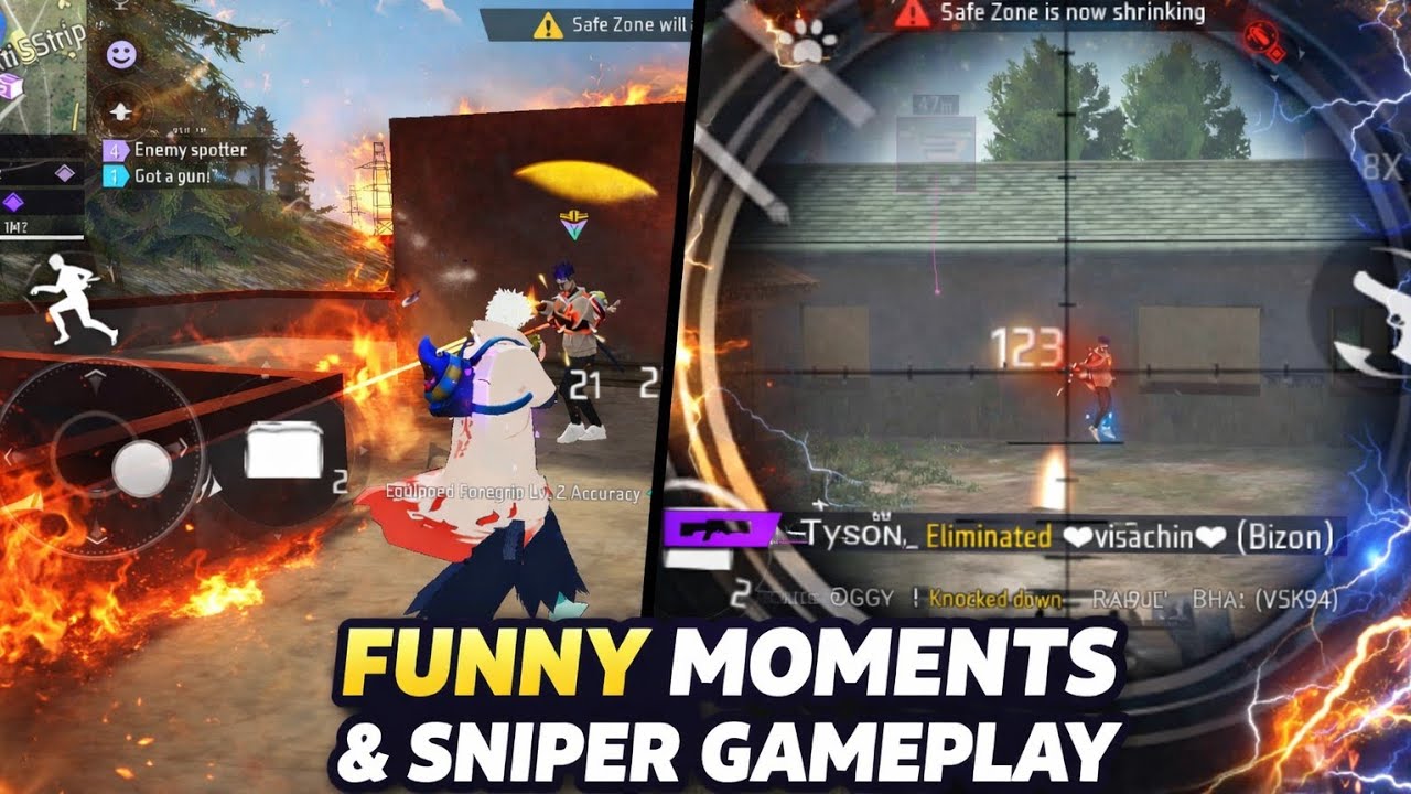 OP Sniper Gameplay + Funny MomentsI Free Fire😱