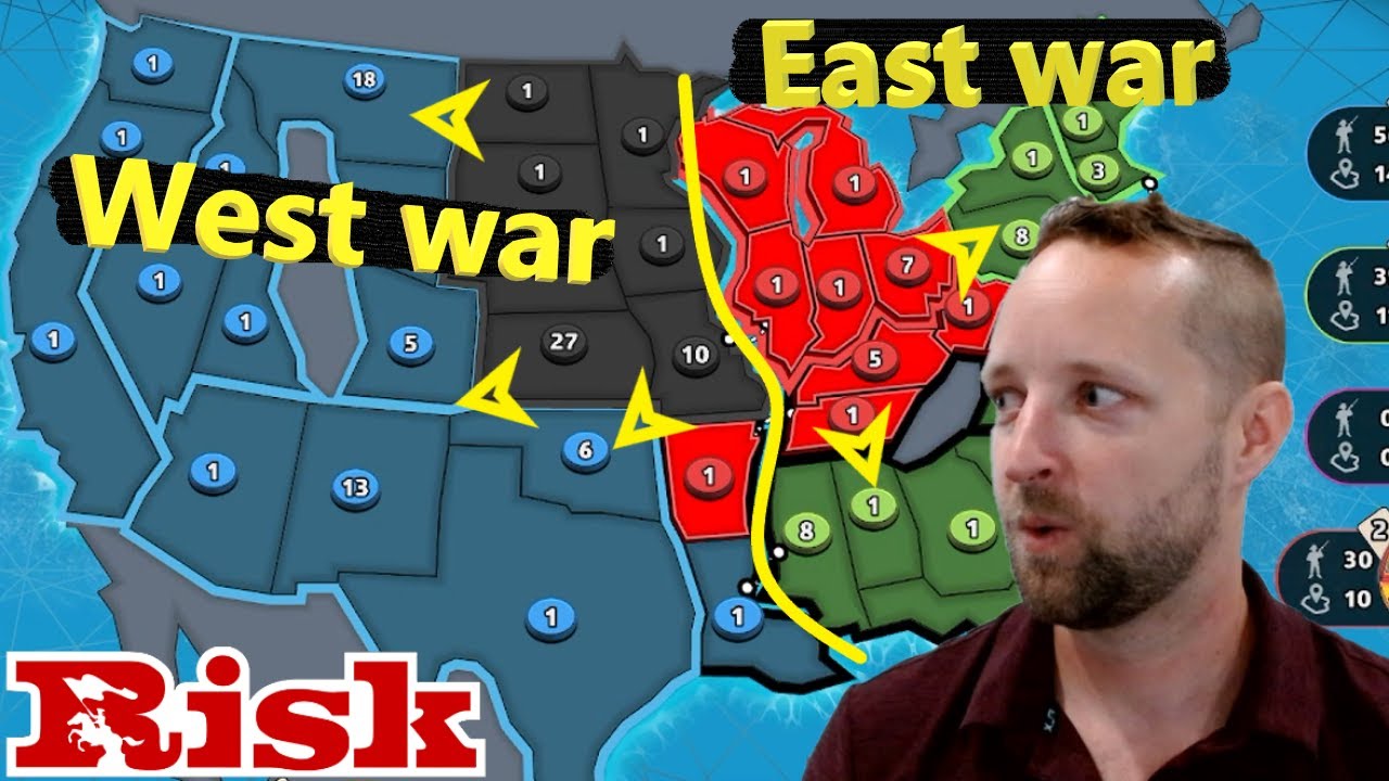 Миссисипи разделяет поля сражений... это карта США в Risk: Global Domination!