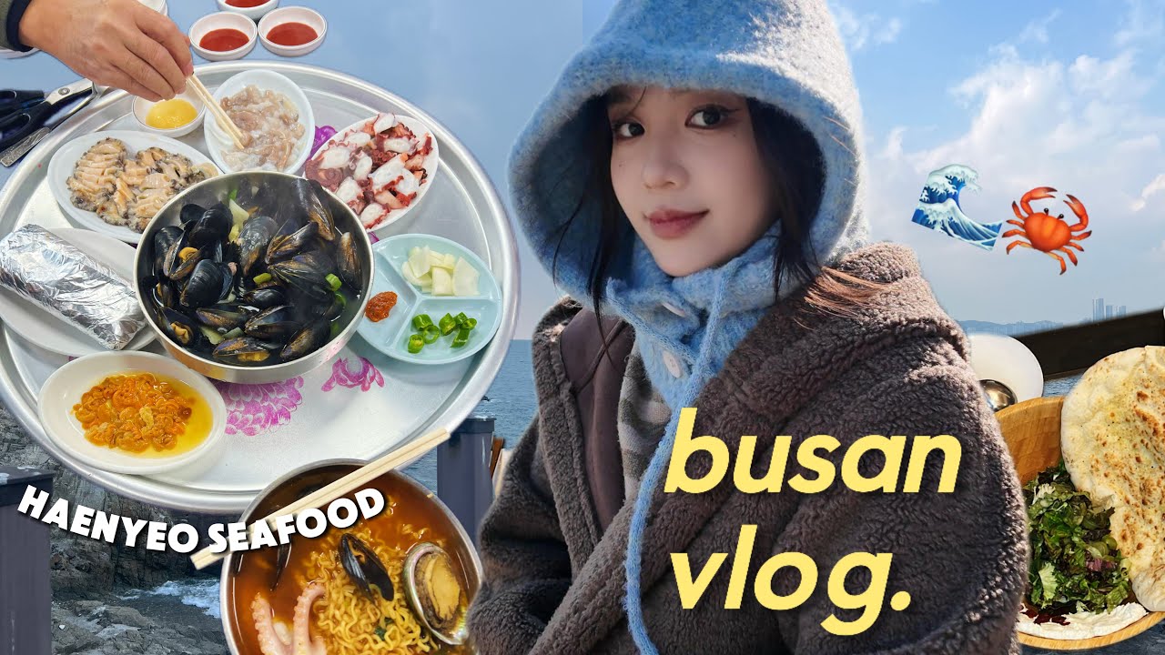 24 Hours in Busan Vlog 🇰🇷 | 釜山海女村大揭秘 Haenyeo Village + Live Octopus & Seafood Feast! 🐙🍜🦪