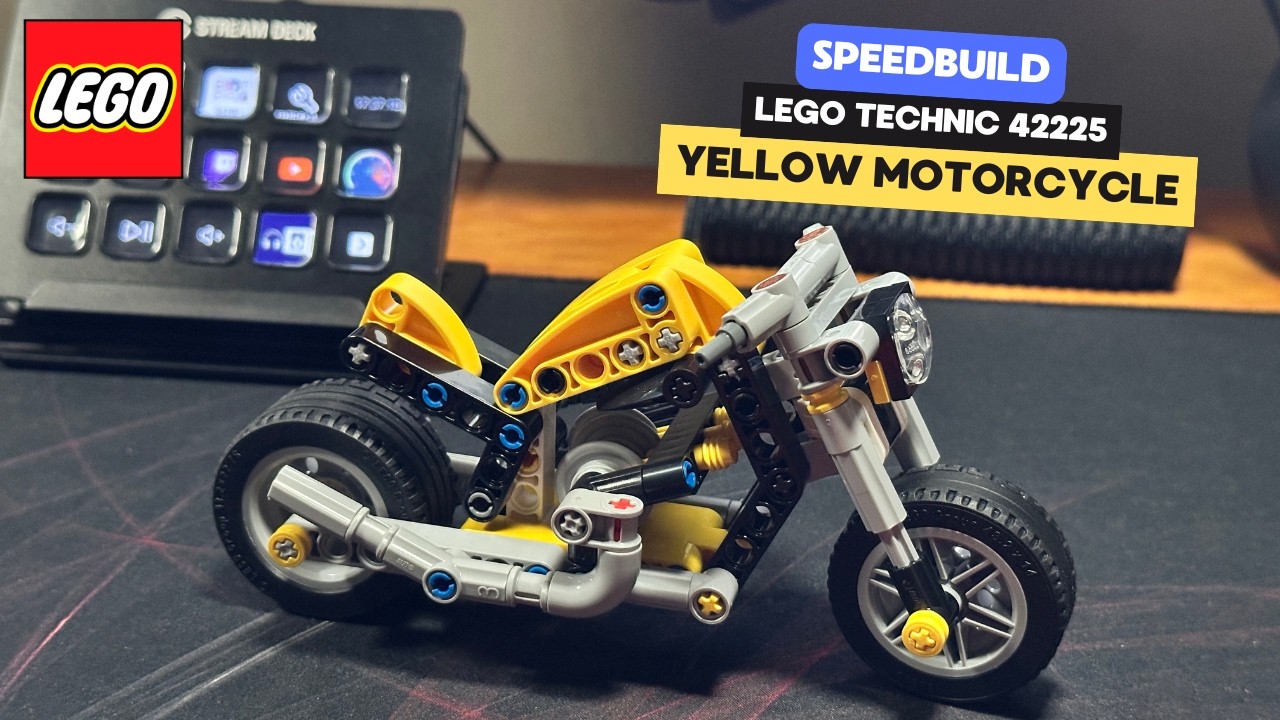 LEGO Technic 42225 Yellow Motorcycle | Speedbuild | MikeBricks