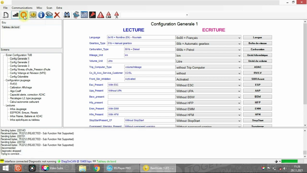 Renolink 1.87 - Clio Mk4 - Tableau De Bord Menu