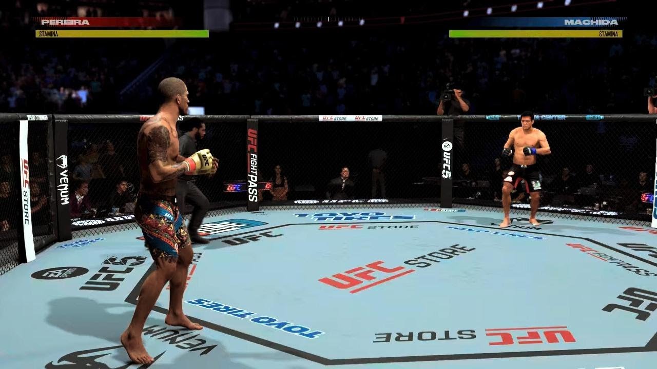EA SPORTS UFC 5 TJ ridiculous spinning elbow taunt KO flying knee