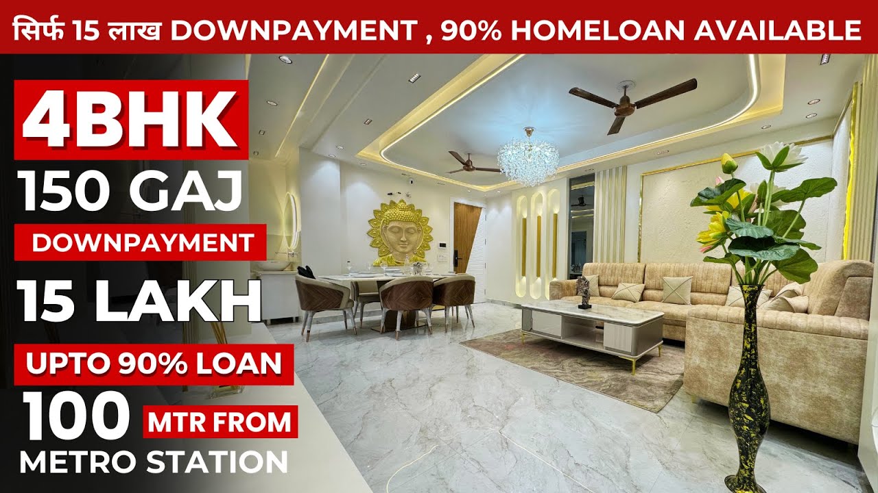 3 Balcony वाला😲150 गज 4BHK Flat (3 Side Open) in Uttam Nagar West Delhi, 90% Homeloan
