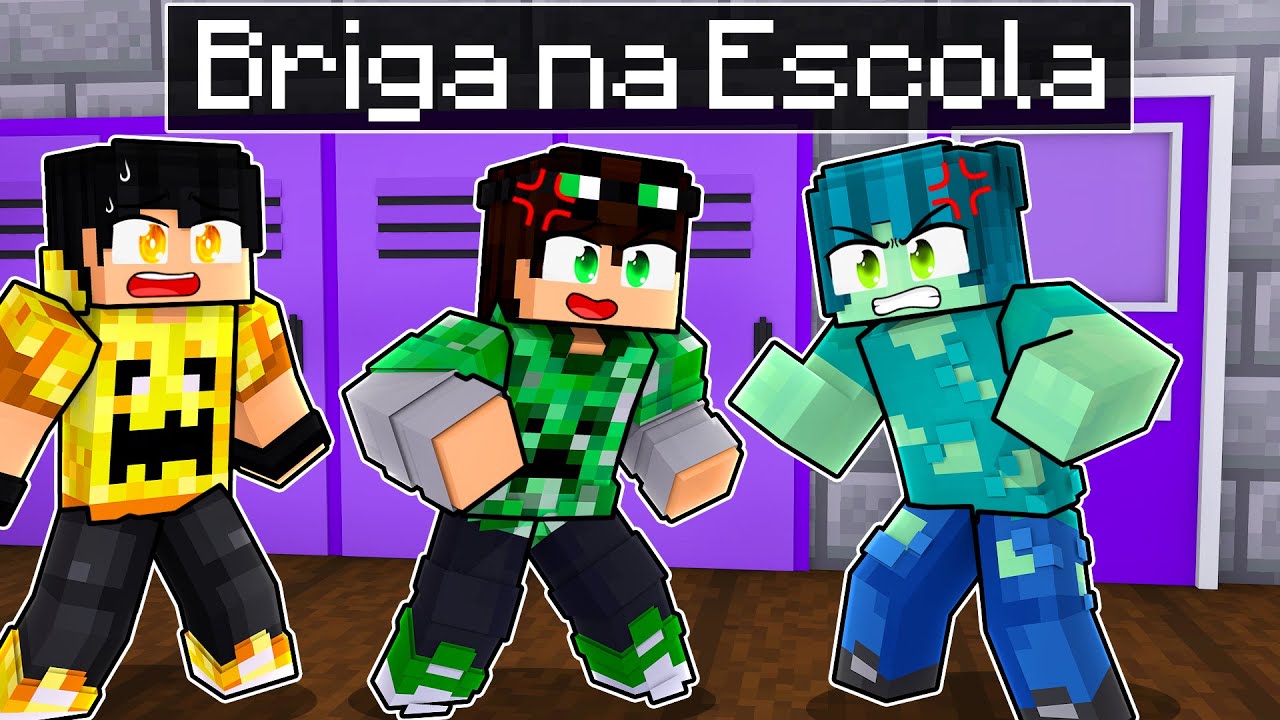 BRIGA de ALUNOS na ESCOLA DE MONSTROS no Minecraft