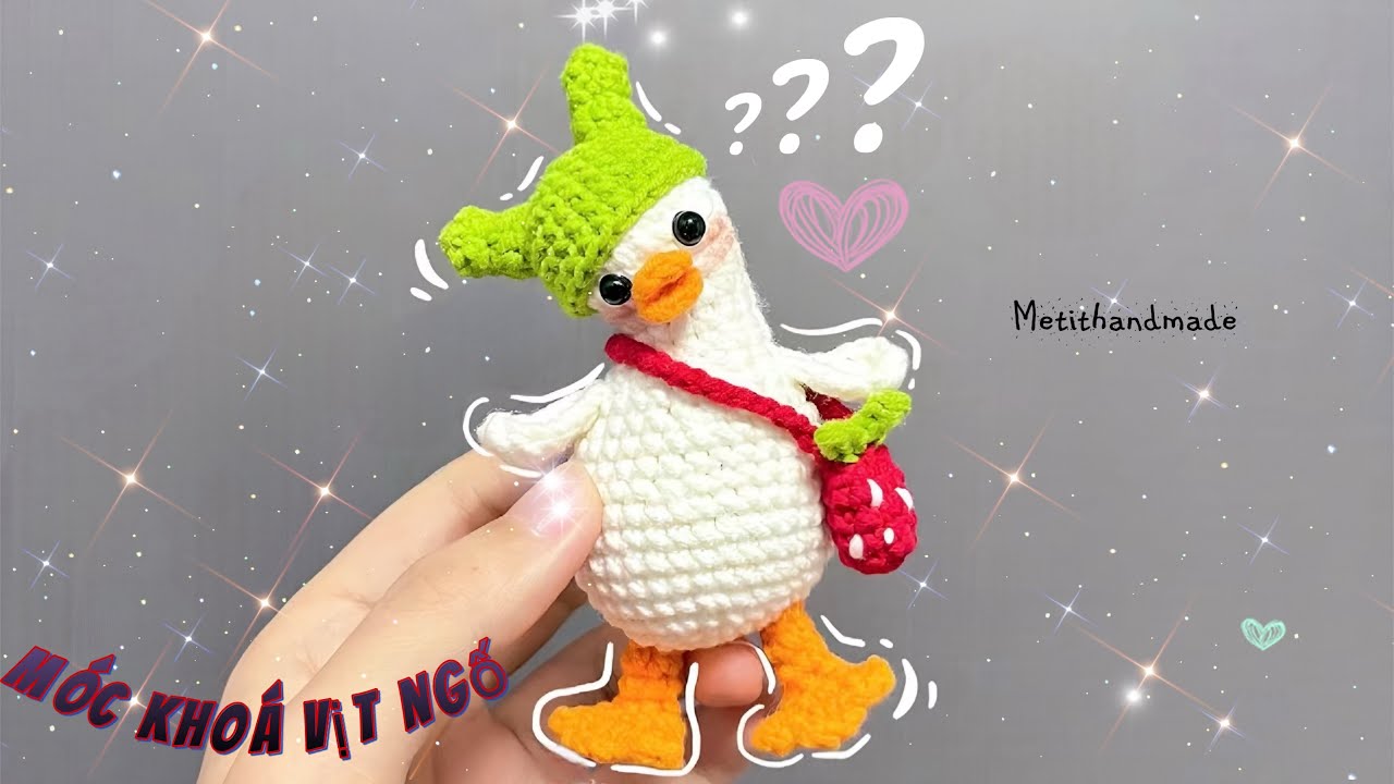 Hướng dẫn móc Móc khoá vịt ngố đáng yêu | Mẹ tít handmade