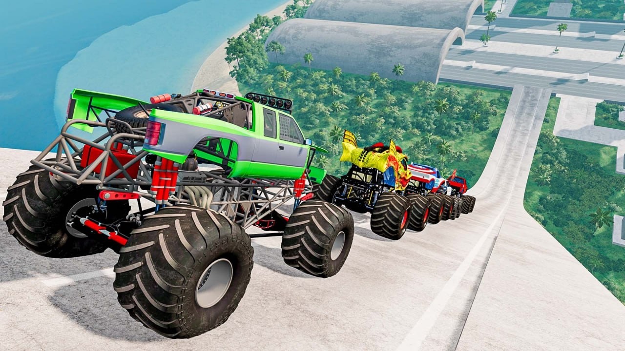 Epic High Speed Monster Jumps #190 | Monster Trucks & Cars - Beamng Drive