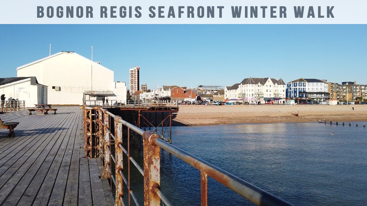 Bognor Regis seafront winter virtual walk  Waverley - Pier - Butlins, ambience sound