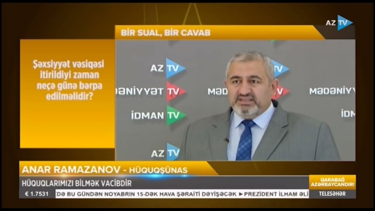 Şəxsiyyət vəsiqəsi itirildiyi zaman neçə günə bərpa edilməlidir?