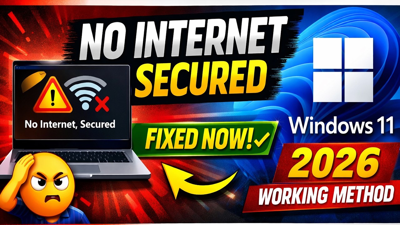 Fix No Internet, Secured in Windows 11 (2026 Working Method)