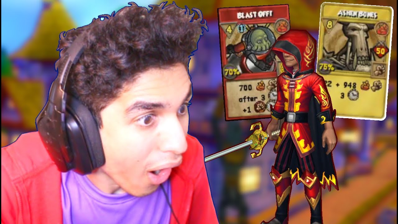 Wizard101 Max (150) Fire PvP: 4 Pip BLAST OFF Ashen Bones Combo!