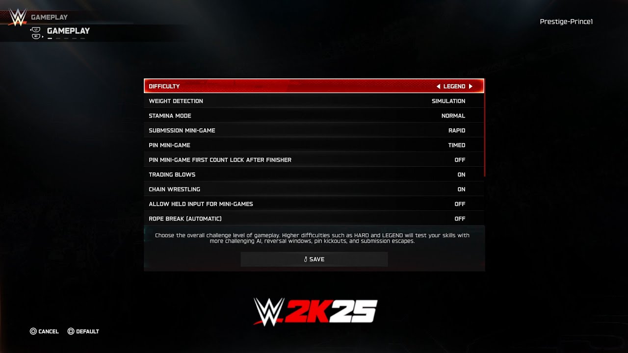WWE 2K25 - How To Change Difficulty!