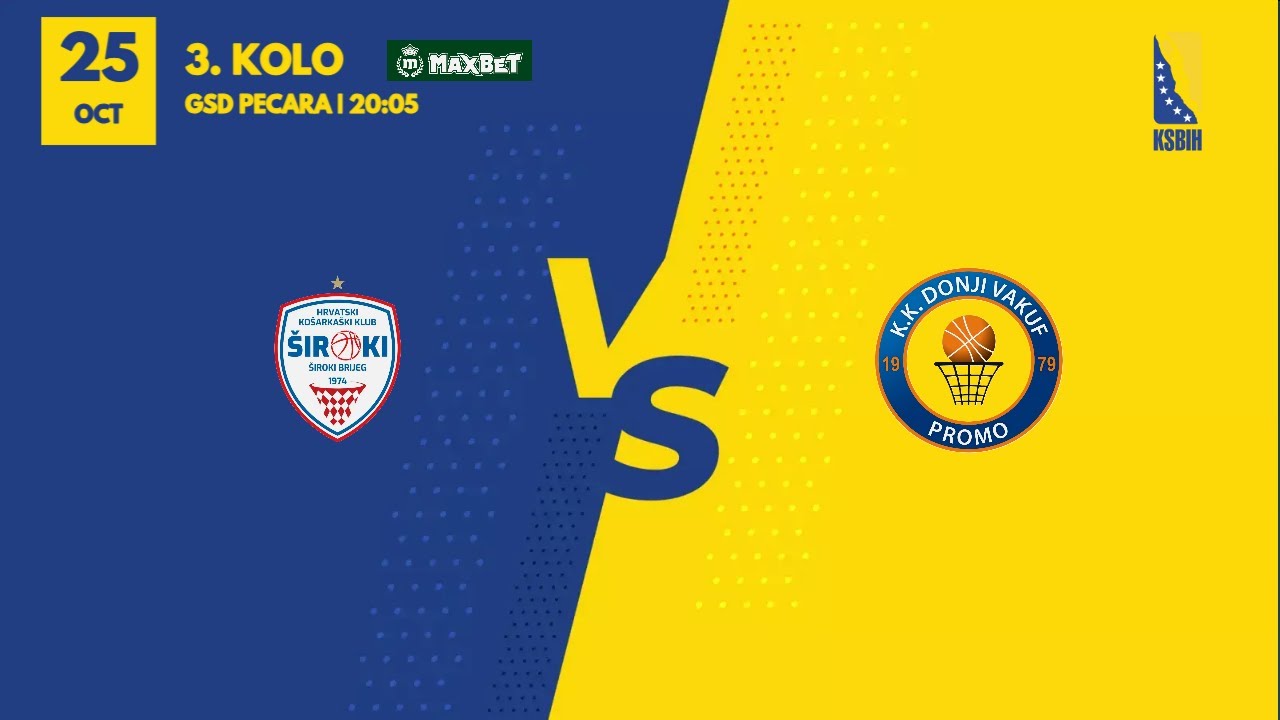 HKK &Scaron;iroki TT Kabeli vs KK Donji Vakuf Promo  | 3. kolo | MAXBET LIGA | 2025/2026