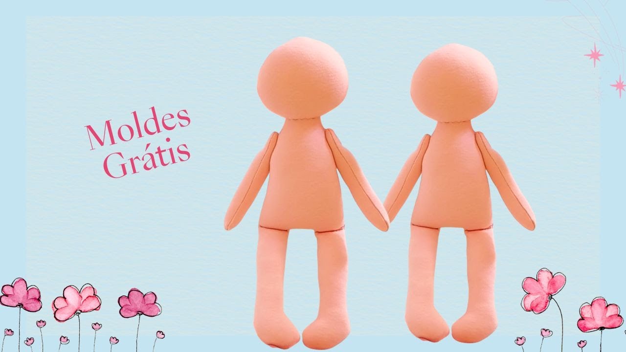 Como fazer uma linda boneca de pano - Parte 1 Corpo em Malha -How to Make Rag Doll with Free Pattern