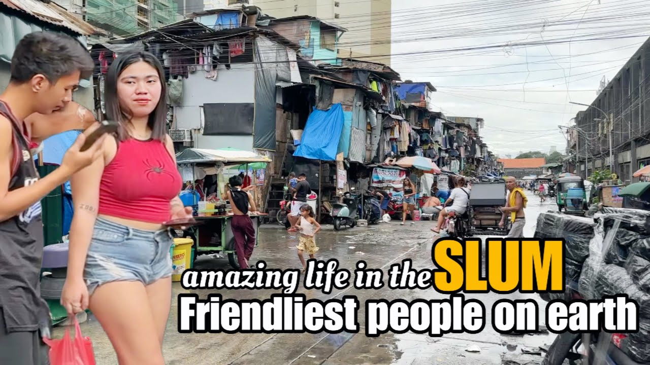 Life in the SLUM- the other side of DOWNTOWN MANILA,PHILIPPINES [4k] walking tour